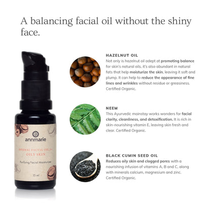 Herbal Facial Oil for Oily Skin (15ml)- Collective - Trending Wellness Store