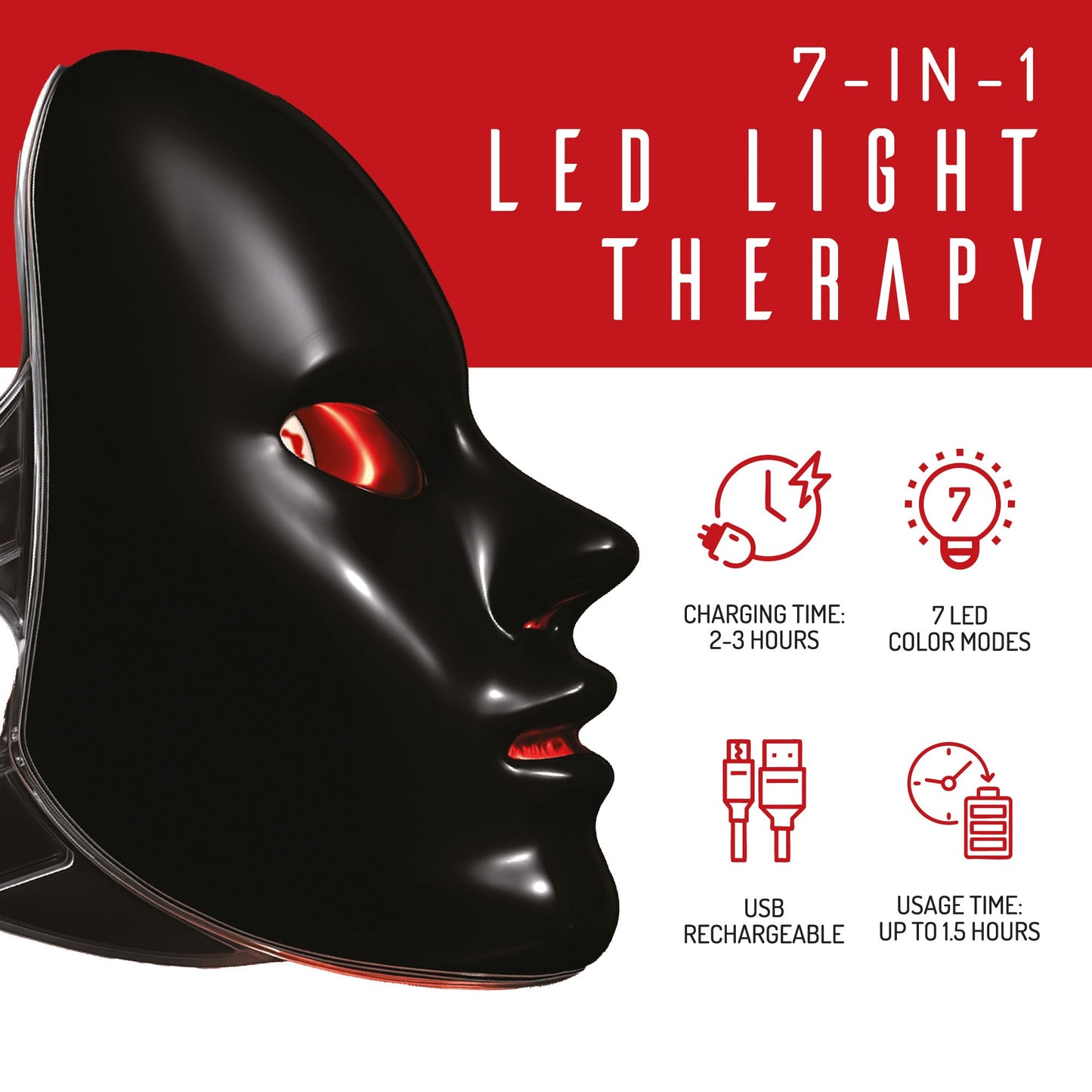 His & Hers Professional Glow at Home: 7-in-1 LED Light Therapy Face Mask - Trending Wellness Store