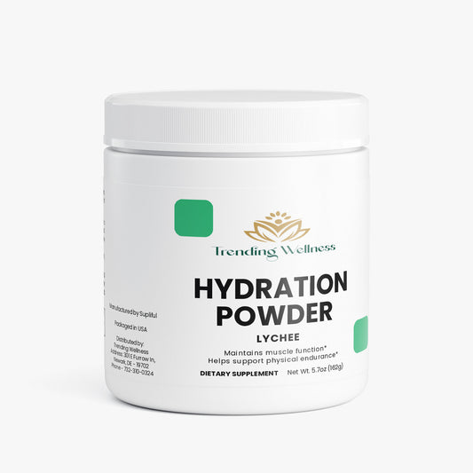 Trending Wellness Hydration Powder container on a white background
