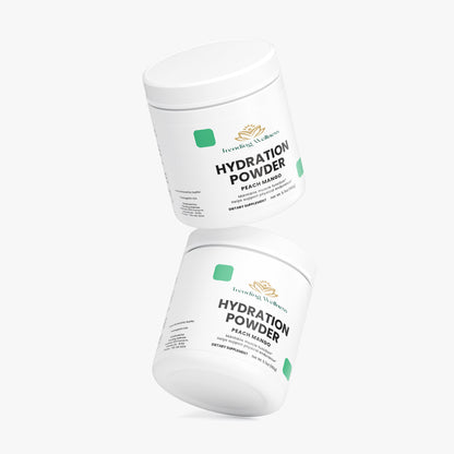 Two containers of Hydration Powder on a white background