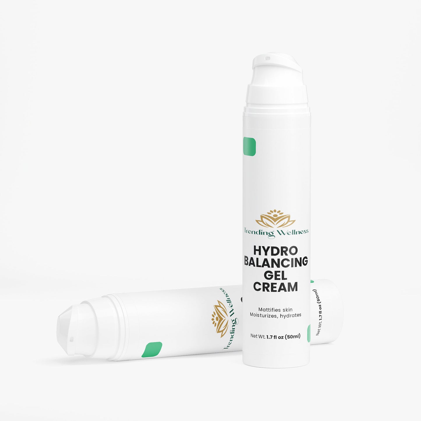 Two bottles of Hydro Balancing Gel Cream on a white background