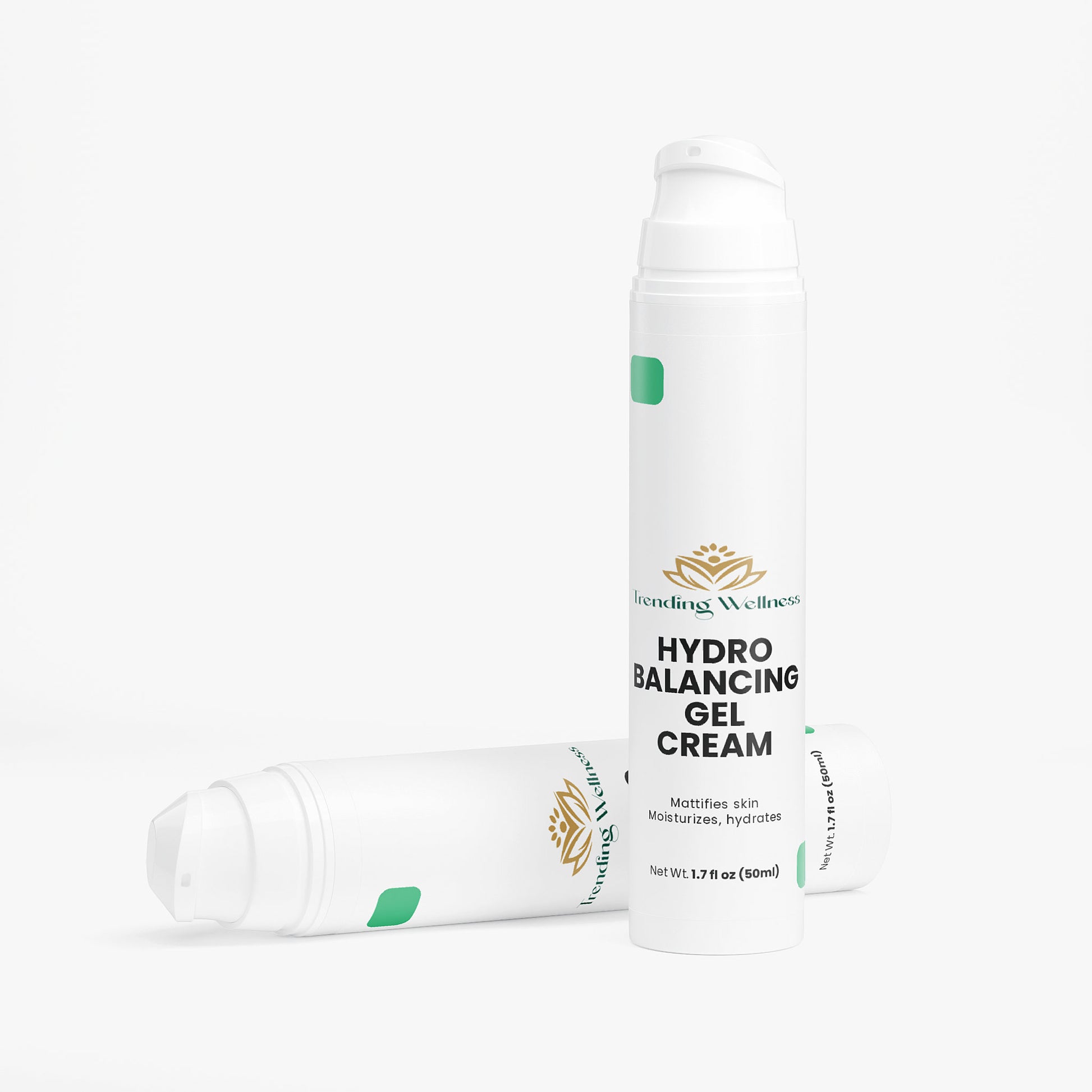 Two bottles of Hydro Balancing Gel Cream on a white background