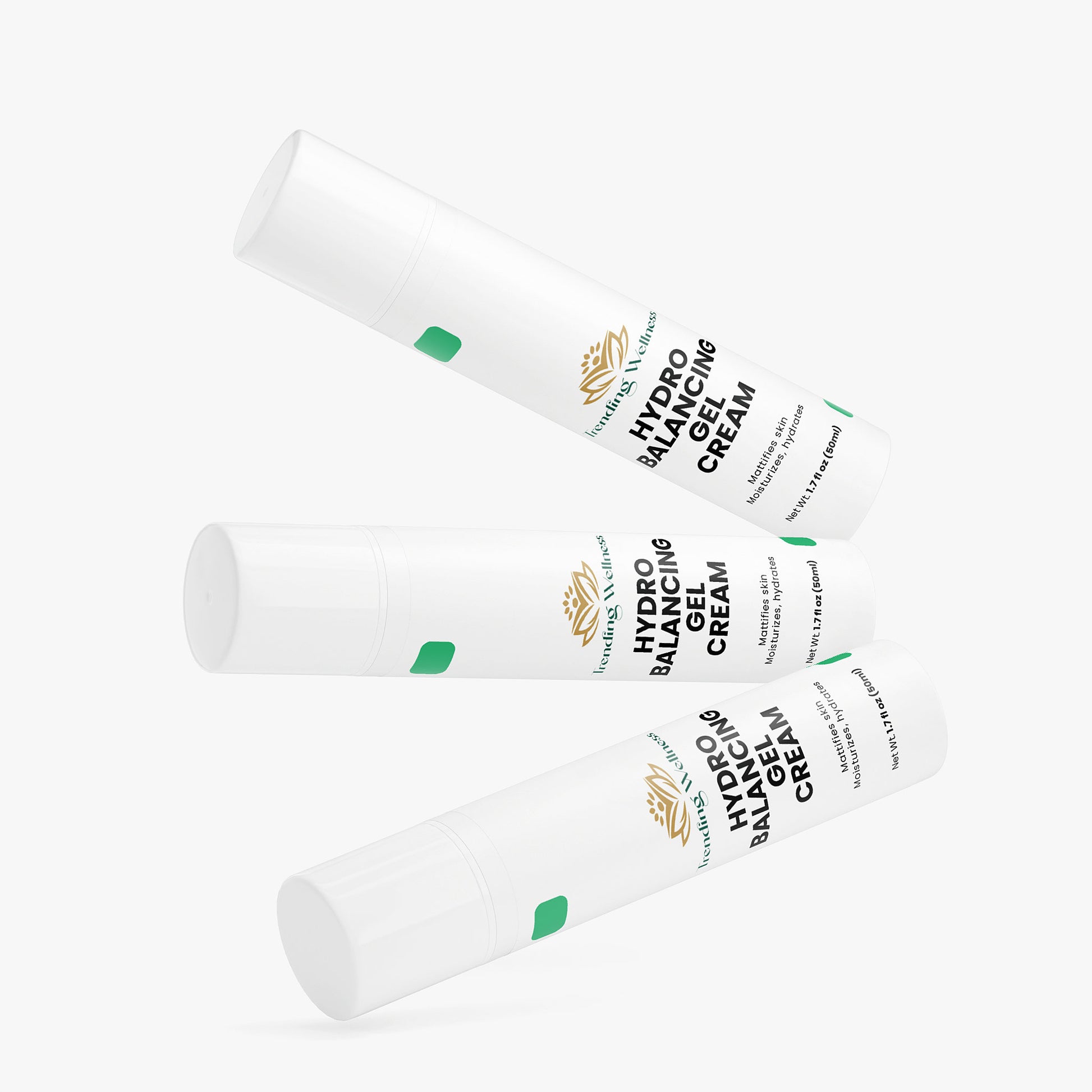 Three tubes of Hydro Balancing Cream on a white background