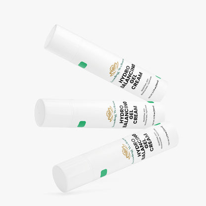 Three tubes of Hydro Balancing Cream on a white background