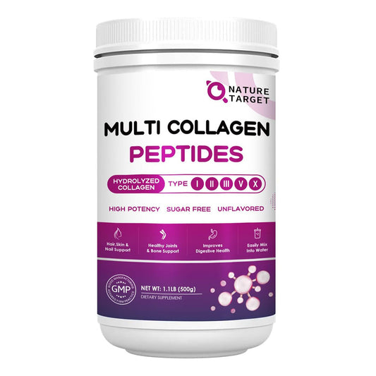 Hydrolyzed Multi Collagen Peptides Powder, 1.1 LB - Trending Wellness Store
