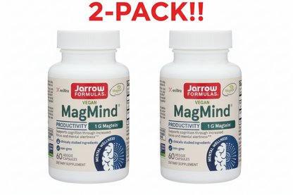 Jarrow Formulas MagMind Magnesium L-Threonate, 120 Veggie Capsules - Double Pack! (Plus Available DISCOUNTS!!) - Trending Wellness Store