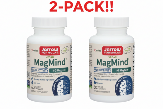 Jarrow Formulas MagMind Magnesium L-Threonate, 120 Veggie Capsules - Double Pack! (Plus Available DISCOUNTS!!) - Trending Wellness Store