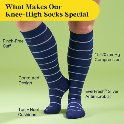 Knee-High Compression Socks - Stripes - Trending Wellness Store