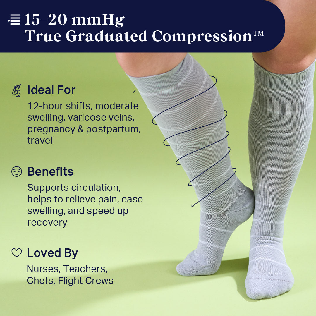 Knee-High Compression Socks - Stripes - Trending Wellness Store