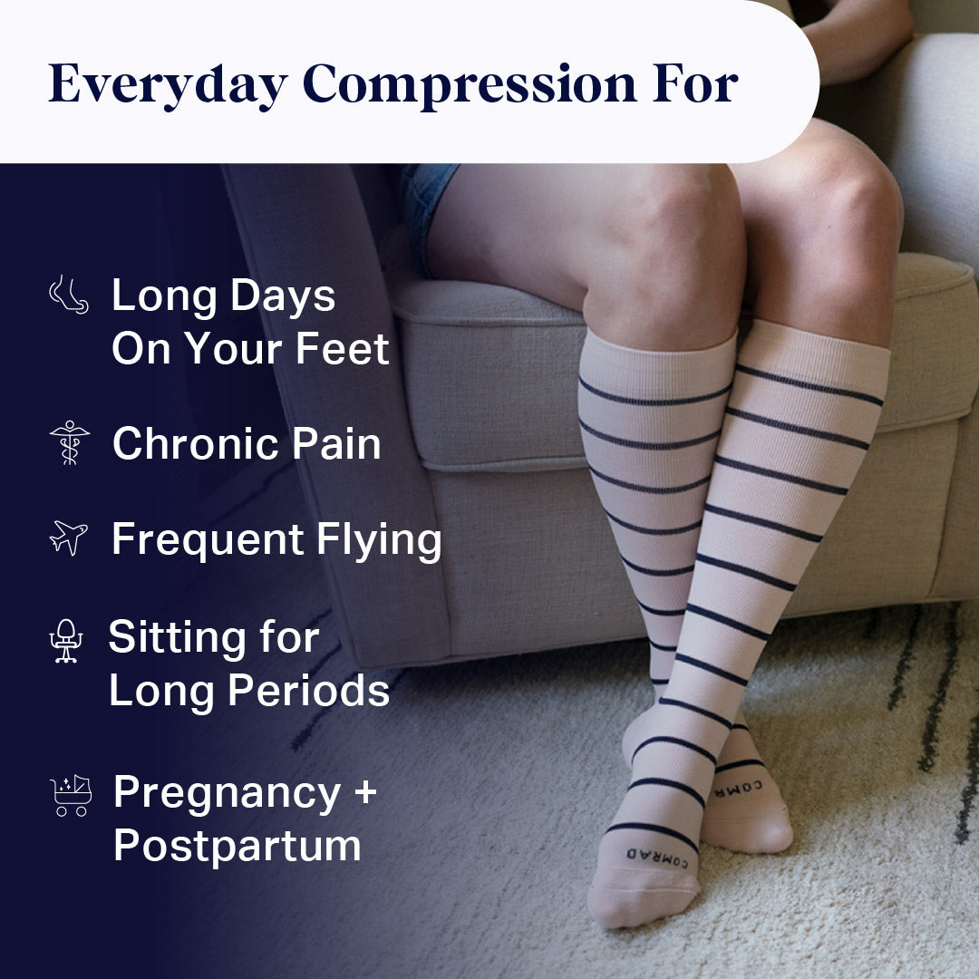 Knee-High Compression Socks - Stripes - Trending Wellness Store