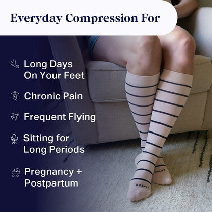 Knee-High Compression Socks - Stripes - Trending Wellness Store
