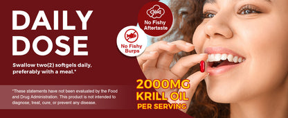Krill Oil 2000mg with Omega-3 + Astaxanthin, 60-Day Supply - Trending Wellness Store