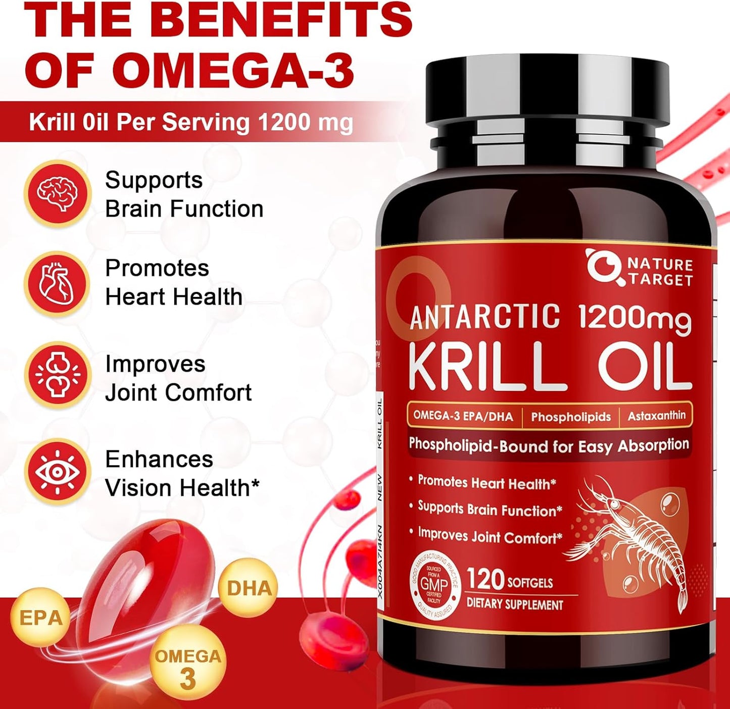 Krill Oil with Omega-3 EPA & DHA, 120 Softgels - Trending Wellness Store