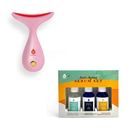 LED Light Therapy Sculpting Wand + Anti-Aging Serum Complete Transformation Set - Trending Wellness Store