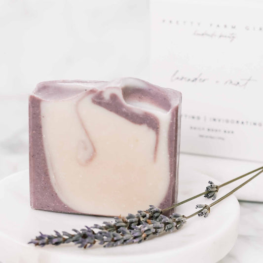 Lavender + Mint Handmade Tallow and Goat Milk Soap Bar - Trending Wellness Store