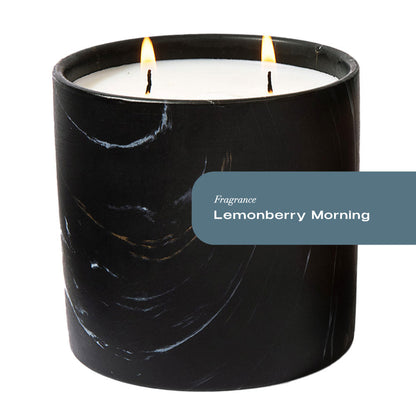 Lemonberry Morning Black Marquina Candle 17oz - Trending Wellness Store