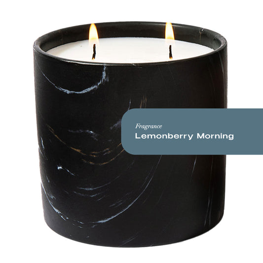 Lemonberry Morning Black Marquina Candle 17oz - Trending Wellness Store