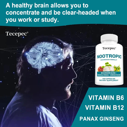 Lion's Mane Extract, Contains B Vitamins, Supports Brain Cognitive Skills, Improves Mood, Balances Blood Sugar, Antioxidants - Trending Wellness Store