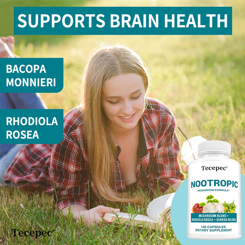 Lion's Mane Extract, Contains B Vitamins, Supports Brain Cognitive Skills, Improves Mood, Balances Blood Sugar, Antioxidants - Trending Wellness Store