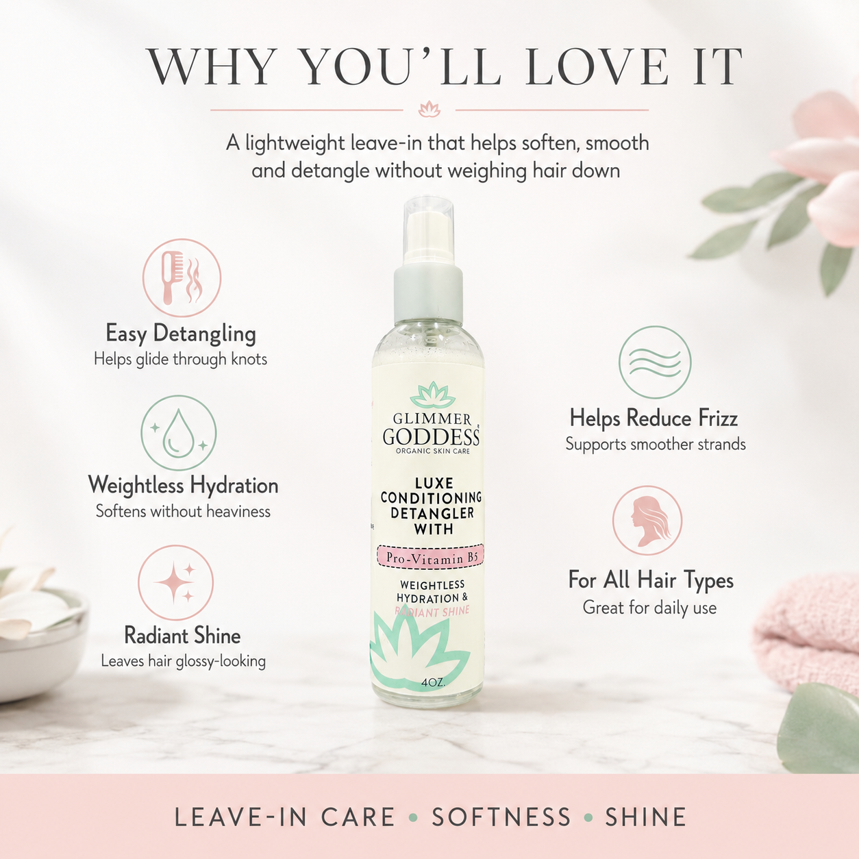 Luxe Conditioning Detangler with Pro-Vitamin B5 – Weightless Hydration & Radiant Shine - Trending Wellness Store