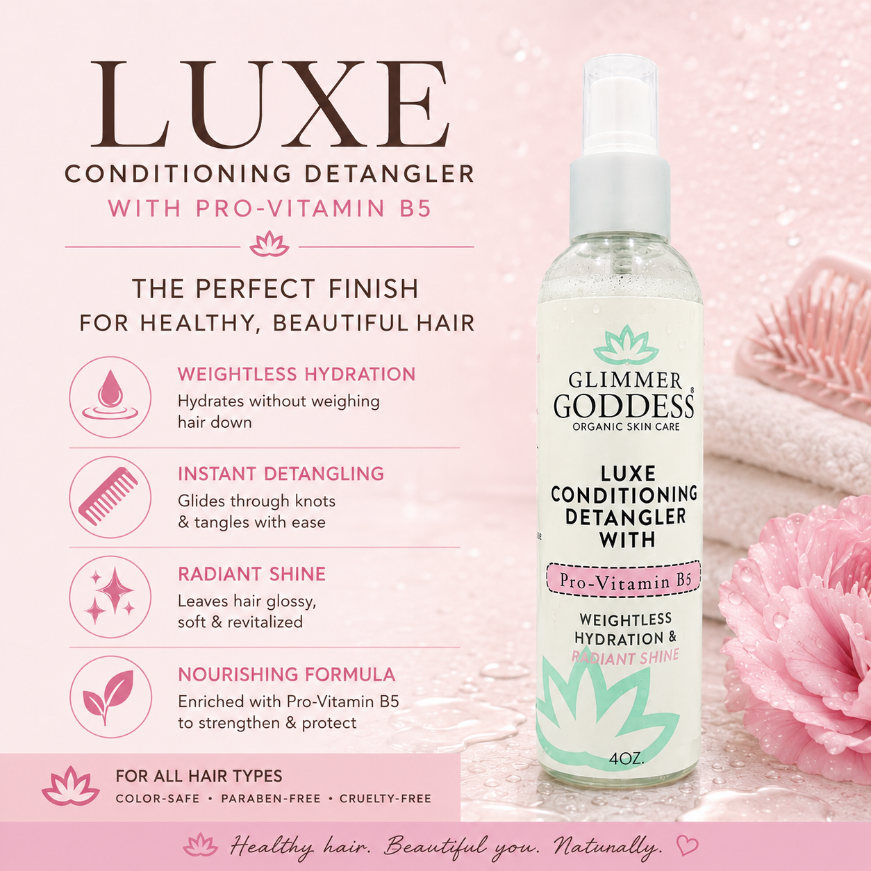 Luxe Conditioning Detangler with Pro-Vitamin B5 – Weightless Hydration & Radiant Shine - Trending Wellness Store