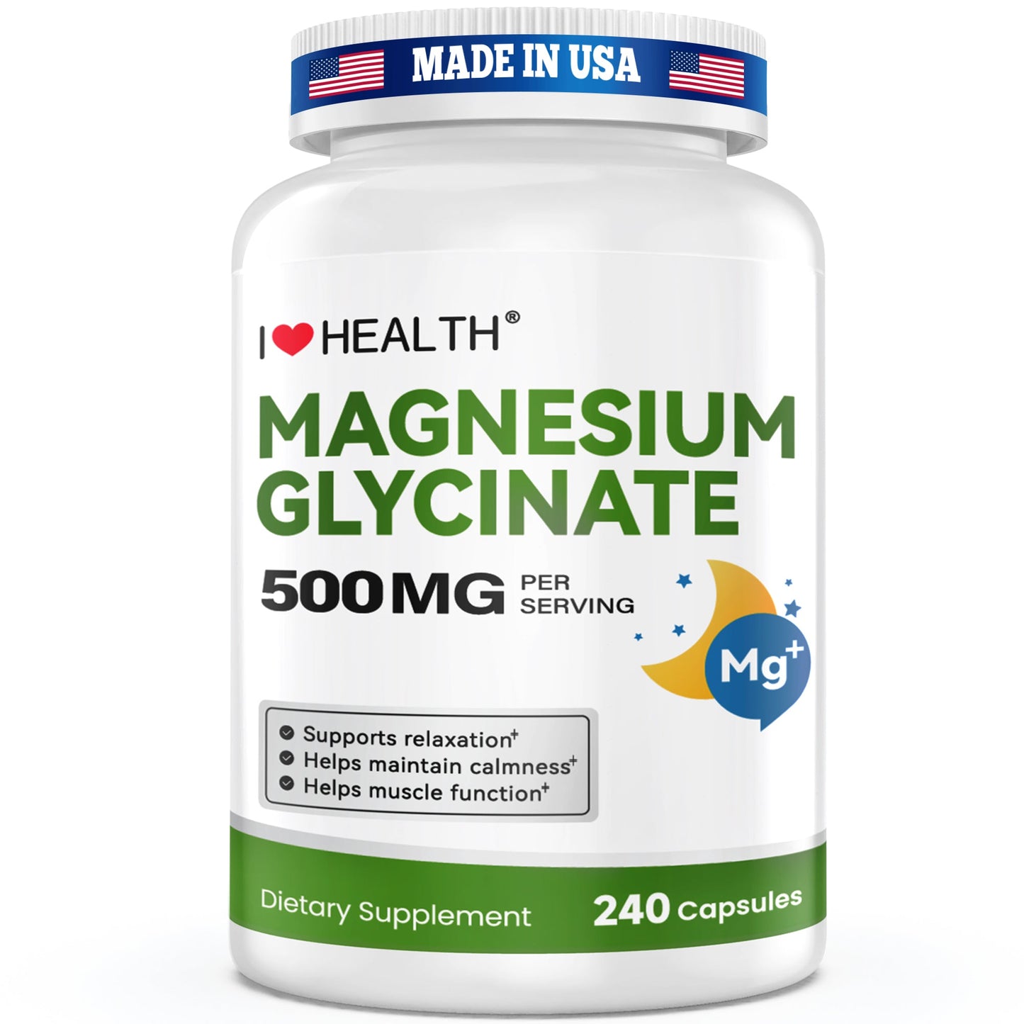 Magnesium Glycinate  – 240 Capsules – High Absorption Magnesium Supplement  – Gentle on Stomach – Made in USA - Trending Wellness Store