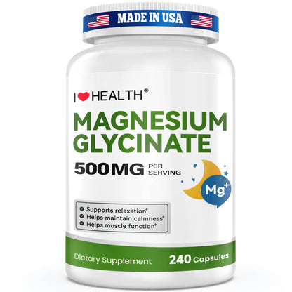 Magnesium Glycinate  – 240 Capsules – High Absorption Magnesium Supplement  – Gentle on Stomach – Made in USA - Trending Wellness Store