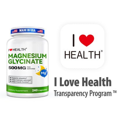 Magnesium Glycinate  – 240 Capsules – High Absorption Magnesium Supplement  – Gentle on Stomach – Made in USA - Trending Wellness Store