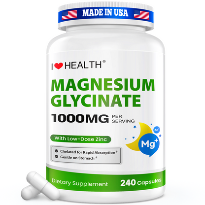 Magnesium Glycinate  – 240 Capsules – High Absorption Magnesium Supplement  – Gentle on Stomach – Made in USA - Trending Wellness Store