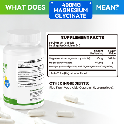 Magnesium Glycinate  – 240 Capsules – High Absorption Magnesium Supplement  – Gentle on Stomach – Made in USA - Trending Wellness Store