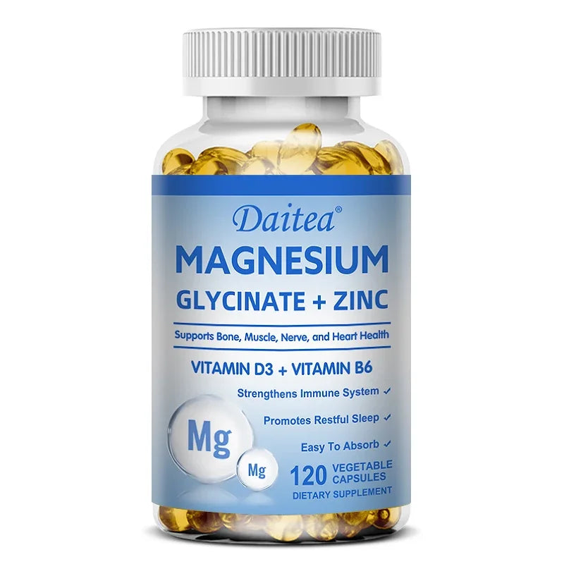 Magnesium, Zinc, Vitamin D3 & Vitamin B6 - Quadruple Supplement - Supports Sleep, Bone, Heart & Immune Health, 120 Capsules - Trending Wellness Store