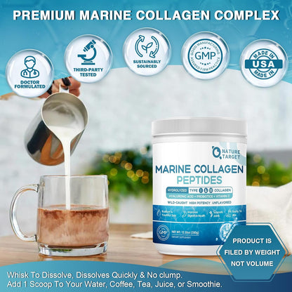Marine Collagen Peptides Powder, 10 Billion CFUs, 12.35 OZ - Trending Wellness Store