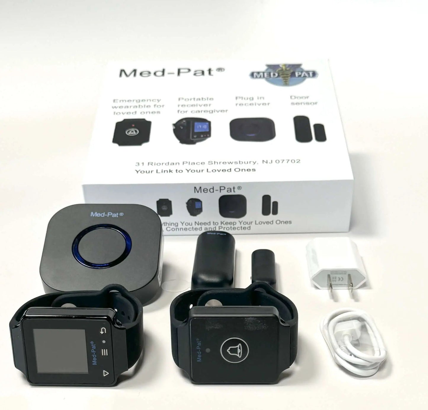 Med-Pat CARE-4 Caregiver Pager System | Wearable Touchscreen Receiver, Waterproof Emergency Button & Door Sensor – 24/7 Safety Kit - Trending Wellness Store