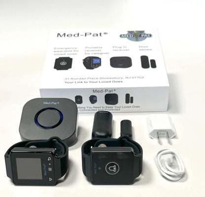 Med-Pat CARE-4 Caregiver Pager System | Wearable Touchscreen Receiver, Waterproof Emergency Button & Door Sensor – 24/7 Safety Kit - Trending Wellness Store