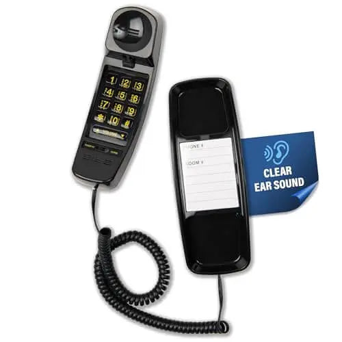 Med-Pat T-4 Trimline Telephone — Corded Amplified Phone, Wall-Mountable & Hearing Aid Compatible for Seniors - Trending Wellness Store