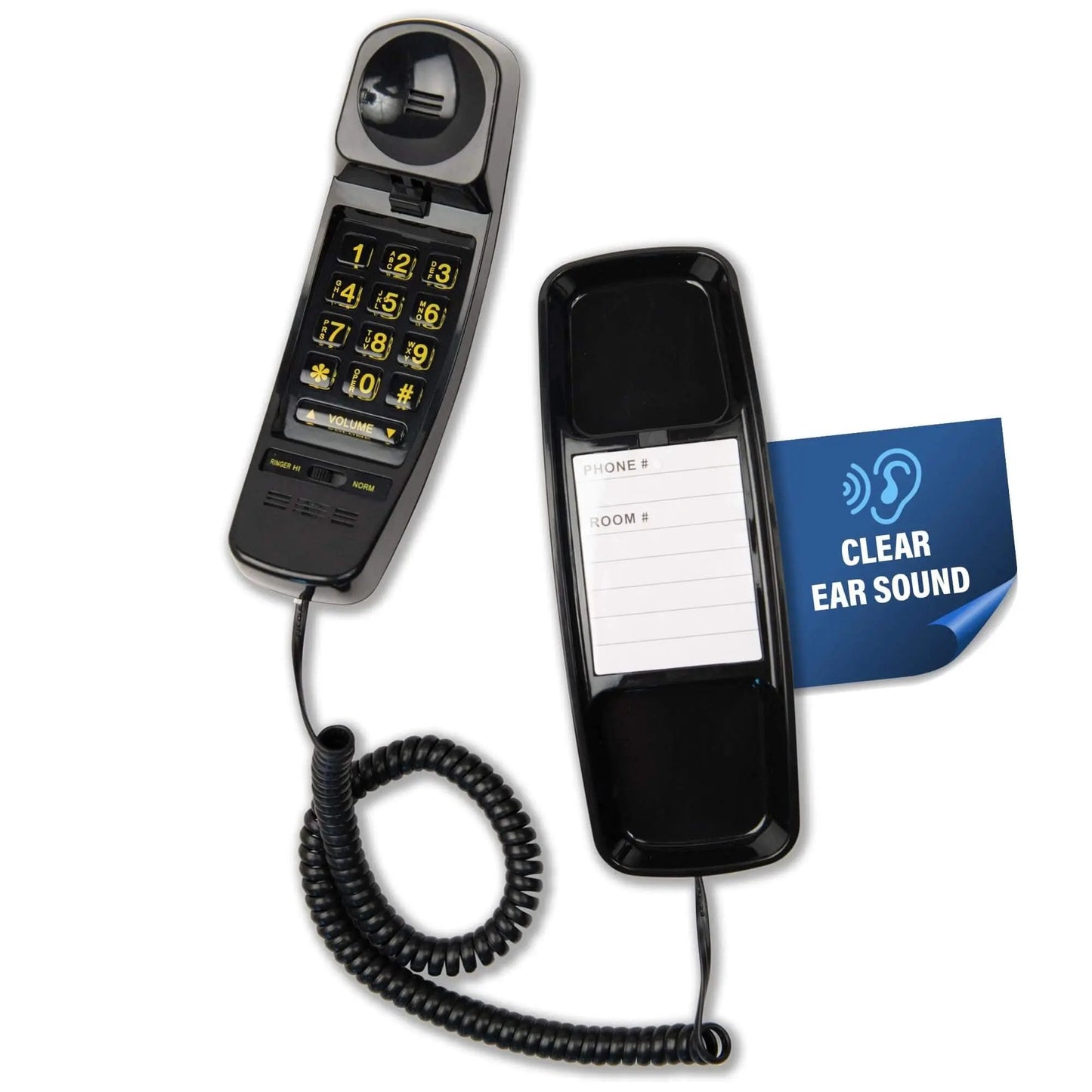 Med-Pat T-4 Trimline Telephone — Corded Amplified Phone, Wall-Mountable & Hearing Aid Compatible for Seniors - Trending Wellness Store