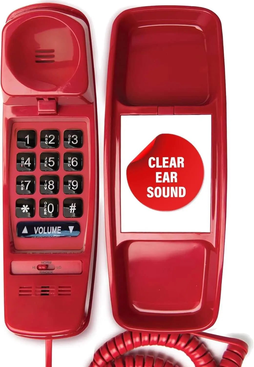 Med-Pat T-4 Trimline Telephone — Corded Amplified Phone, Wall-Mountable & Hearing Aid Compatible for Seniors - Trending Wellness Store