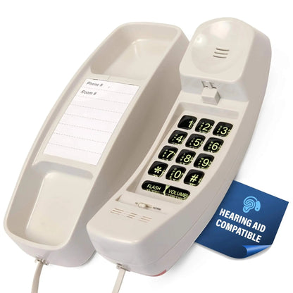 Med-Pat T1C Sleek Trimline Corded Telephone – Dove Gray | Wall-Mountable, Hearing Aid Compatible, Ring/In-Use Light - Trending Wellness Store