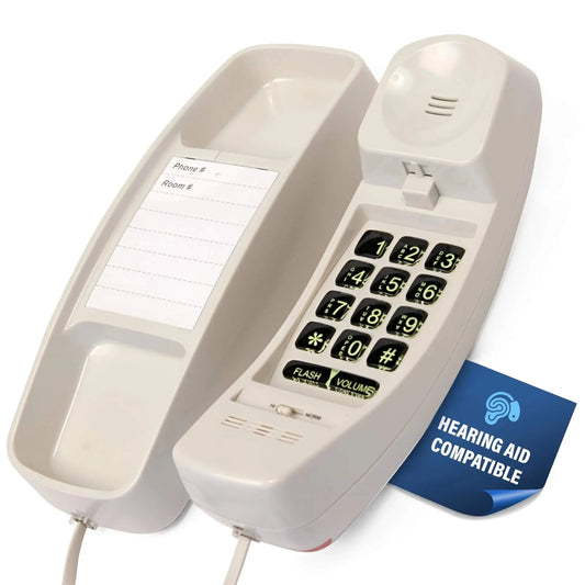 Med-Pat T1C Sleek Trimline Corded Telephone – Dove Gray | Wall-Mountable, Hearing Aid Compatible, Ring/In-Use Light - Trending Wellness Store