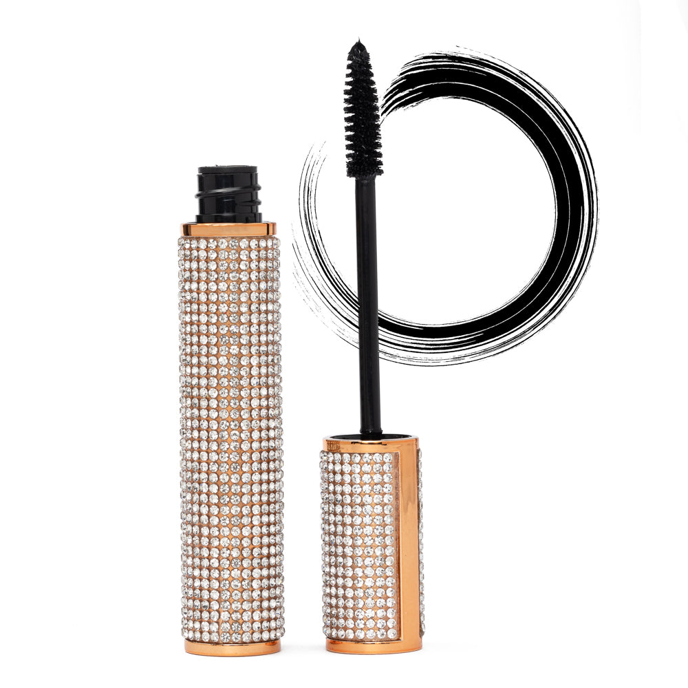Mega Volume Vegan Mascara Black and Blue – Smudge-Proof with Handmade Diamond Case - Trending Wellness Store