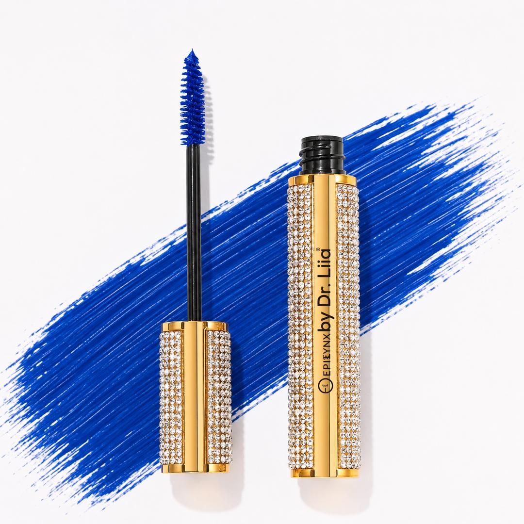 Mega Volume Vegan Mascara Black and Blue – Smudge-Proof with Handmade Diamond Case - Trending Wellness Store