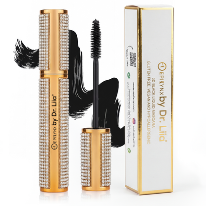 Mega Volume Vegan Mascara Black and Blue – Smudge-Proof with Handmade Diamond Case - Trending Wellness Store