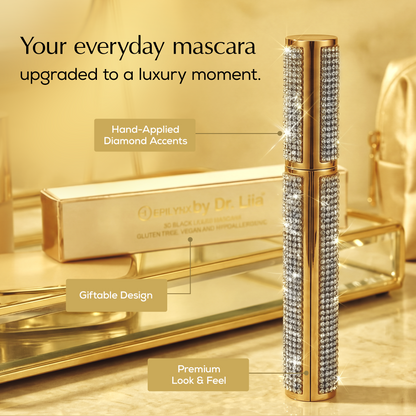 Mega Volume Vegan Mascara Black and Blue – Smudge-Proof with Handmade Diamond Case - Trending Wellness Store