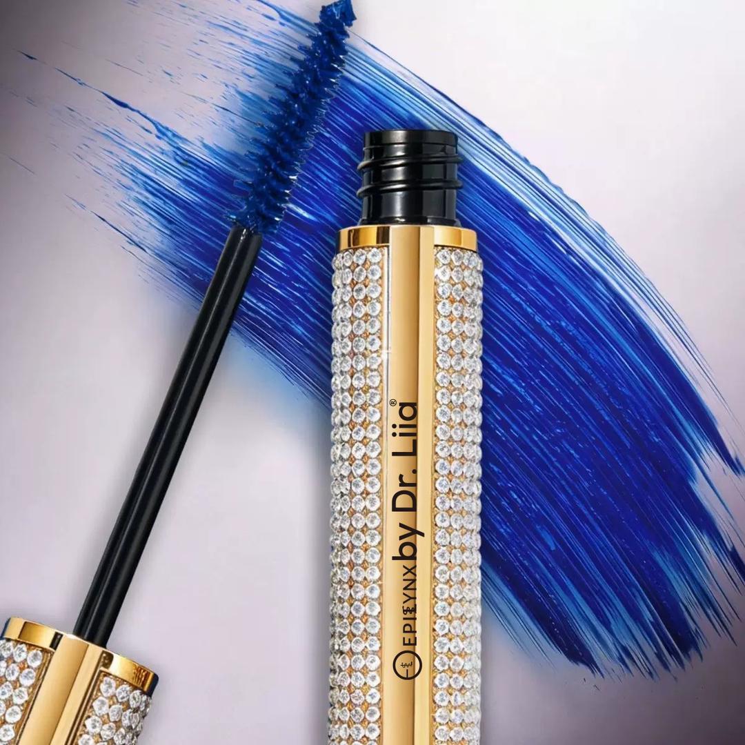 Mega Volume Vegan Mascara Black and Blue – Smudge-Proof with Handmade Diamond Case - Trending Wellness Store
