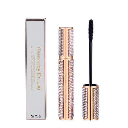 Mega Volume Vegan Mascara Black and Blue – Smudge-Proof with Handmade Diamond Case - Trending Wellness Store