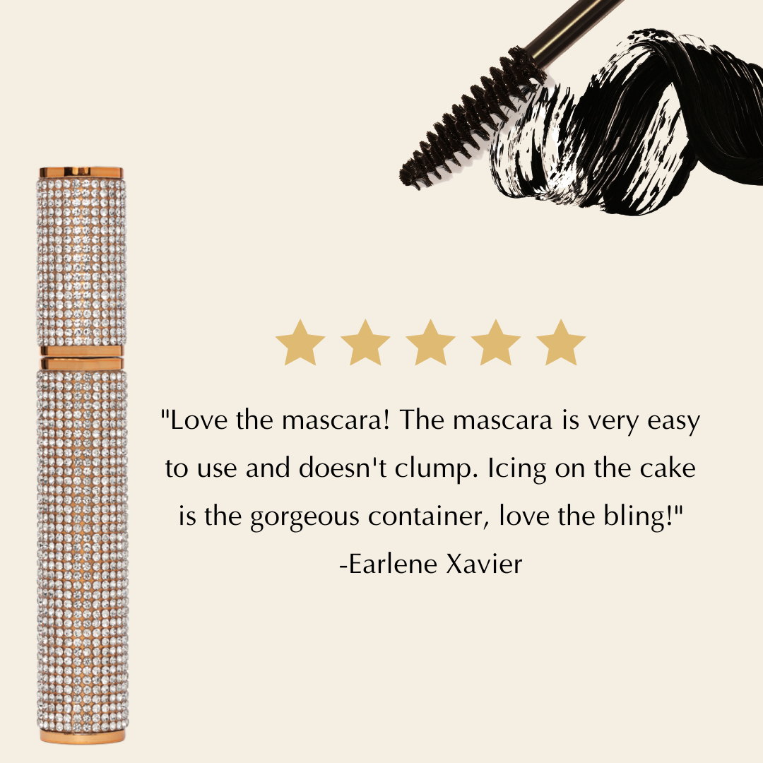 Mega Volume Vegan Mascara Black and Blue – Smudge-Proof with Handmade Diamond Case - Trending Wellness Store
