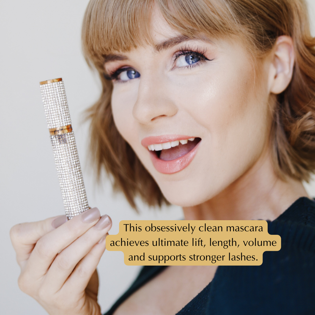 Mega Volume Vegan Mascara Black and Blue – Smudge-Proof with Handmade Diamond Case - Trending Wellness Store