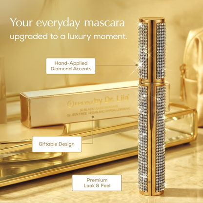 Mega Volume Vegan Mascara Black and Blue – Smudge-Proof with Handmade Diamond Case - Trending Wellness Store