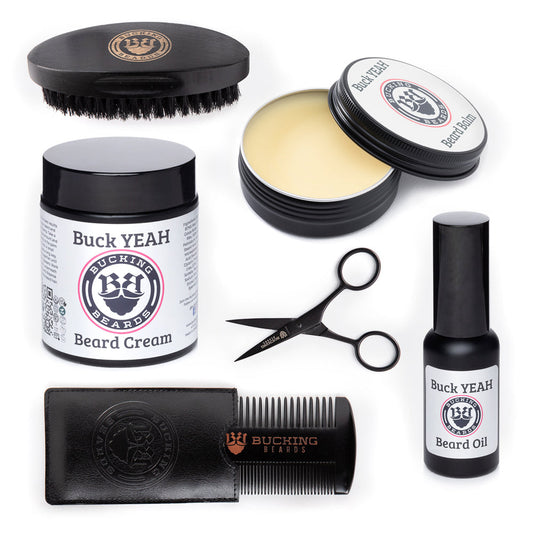 Men’s Grooming Essentials Bundle – Beard Balm, Cream, Oil & Grooming Kit (Gluten-Free, Vegan) - Trending Wellness Store