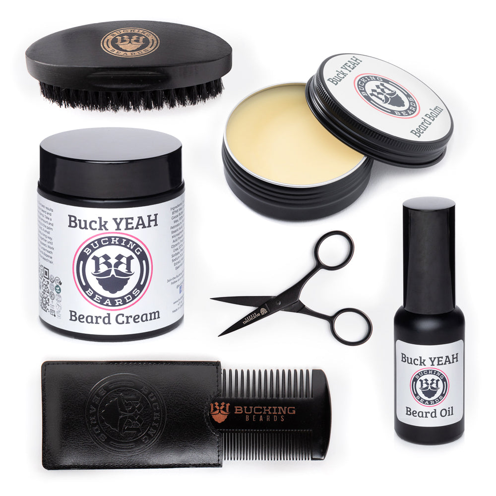 Men’s Grooming Essentials Bundle – Beard Balm, Cream, Oil & Grooming Kit (Gluten-Free, Vegan) - Trending Wellness Store